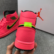 Air Jordan 1 Mid Sneakers in Pink and Black AQ9131-600