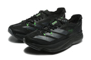 Adidas Adizero Running Shoes, Black with Green Accents