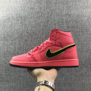 Air Jordan 1 Mid Sneakers in Pink and Black AQ9131-600