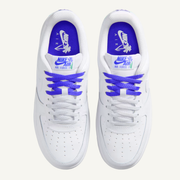Nike Women's White ir Force 1 Low 'Blue Flower' Sneakers, IF0498 101