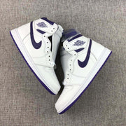 Air Jordan 1 Court Purple High-Top Sneakers White/Purple CD0461-151