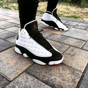 Air Jordan 13 He Got Game Sneakers Black White Red