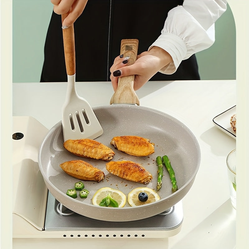 Non-Stick Frying Pan Non-Stick Cast Iron Frying Pan | Perfect for Steaks, Pancakes, and Stir-Fries, Compatible with Induction and Gas Stovetops, Easy to Clean and Durable