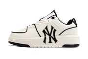 MLB New York Yankees White and Black Low-Top Sneakers