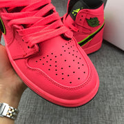 Air Jordan 1 Mid Sneakers in Pink and Black AQ9131-600