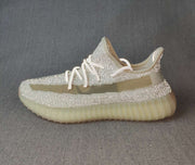Yeezy 350 V2 Knit Sneakers in Light Gray and Cream