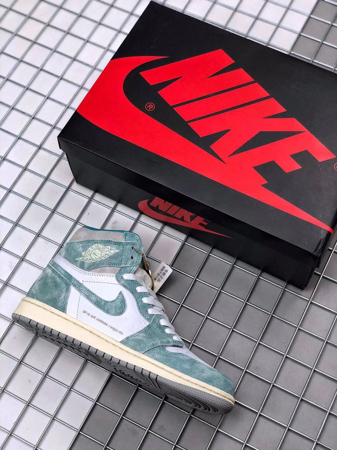Jordan Air Jordan 1 High OG Teal and White Sneakers