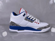 Jordan 3 White and Blue Elephant Print Sneakers