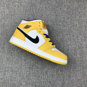 Air Jordan 1 Mid Lakers Yellow and Purple Sneakers BQ6931-700