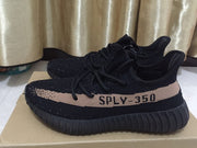 Yeezy 350 V2 Knit Sneakers in Black and Beige