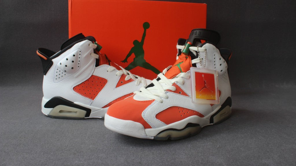 Air Jordan 6 Gatorade White Orange Basketball Sneakers