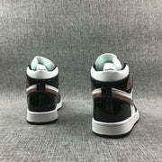Air Jordan 1 Mid Black White Metallic Gold Sneakers 852542-007