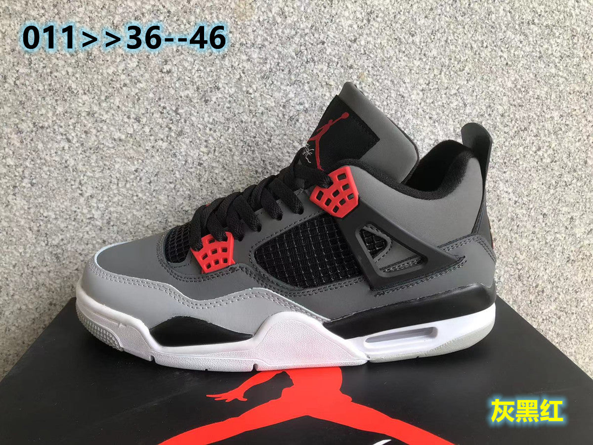 Jordan Air Jordan 4 Sneakers, Gray, Black and Red