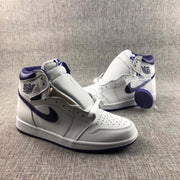 Air Jordan 1 Court Purple High-Top Sneakers White/Purple CD0461-151
