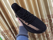Yeezy 350 V2 Knit Sneakers in Black and Beige