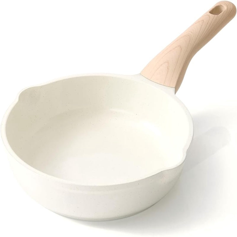 8-Inch Ceramic Non-Stick Frying Pan with Small Egg Pan - PFOA\u002FPFAS-Free Healthy Cookware, Induction Compatible Skillet Suitable for \u002F\u002FCeramic Stoves, Heat-Resistant Handle & - Coating