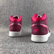 Air Jordan 1 High Sneakers in White, Pink and Burgundy