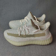 Yeezy 350 V2 Knit Sneakers in Light Gray and Cream