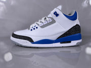 Jordan 3 Retro White and Royal Blue Sneakers