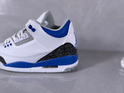 Jordan 3 Retro White and Royal Blue Sneakers