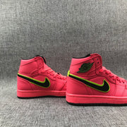 Air Jordan 1 Mid Sneakers in Pink and Black AQ9131-600