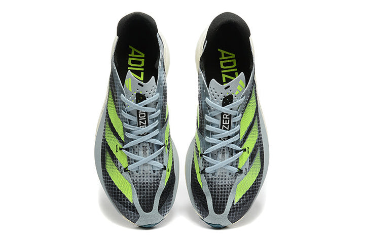 Adizero Adios Pro Running Shoes in Gray and Neon Green
