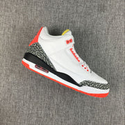 Air Jordan 3 White, Red and Black High-Top Sneakers