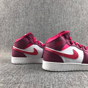 Air Jordan 1 High Sneakers in White, Pink and Burgundy