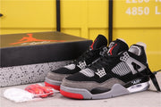 Air Jordan 4 Black Grey Red Sneakers AQ9129-412