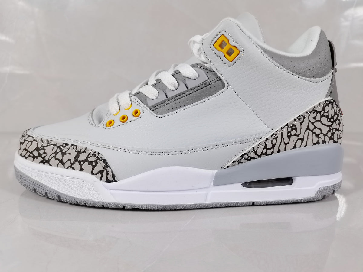 Jordan Air Jordan 3 Retro Grey and Orange Sneakers