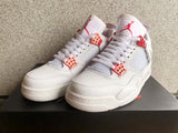 Jordan 4 White and Red High-Top Sneakers