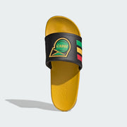 Men's Adidas Adilette Comfort 2.0 Jamaica - Core Black / Pure Ruby / Yellow