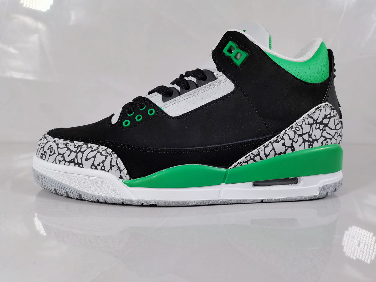 Jordan Air Jordan 3 Black Green Elephant Print Sneakers