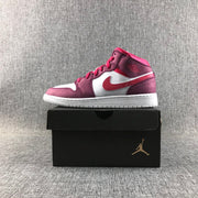 Air Jordan 1 High Sneakers in White, Pink and Burgundy