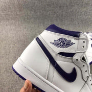 Air Jordan 1 Court Purple High-Top Sneakers White/Purple CD0461-151