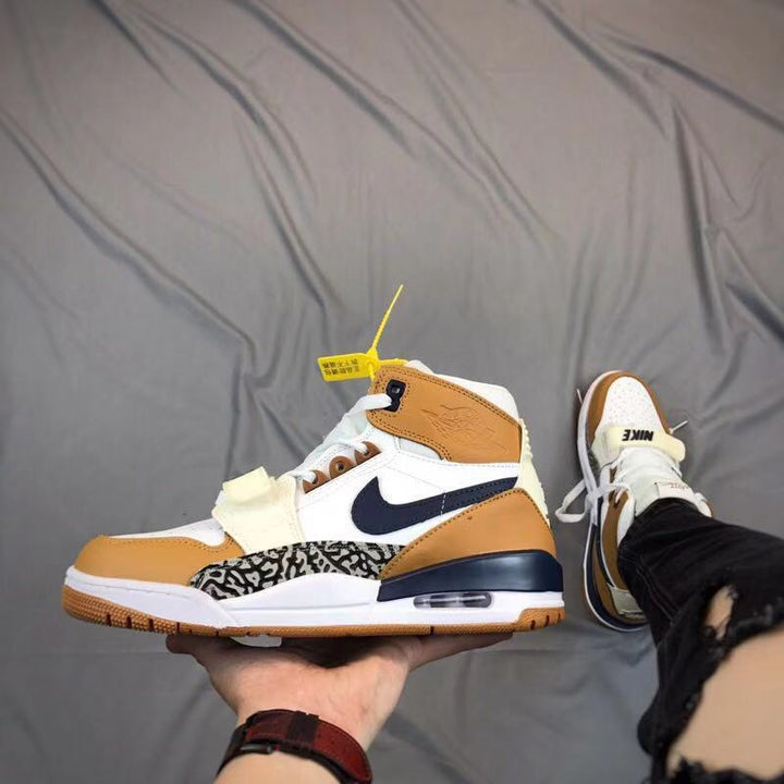 Jordan Legacy 312 High-Top Basketball Shoes, White Tan Navy