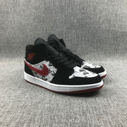 Air Jordan 1 Mid Black Red Sneakers 852542-061
