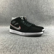 Air Jordan 1 Mid Black Grey Red Sneakers 554724-060