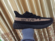 Yeezy 350 V2 Knit Sneakers in Black and Beige