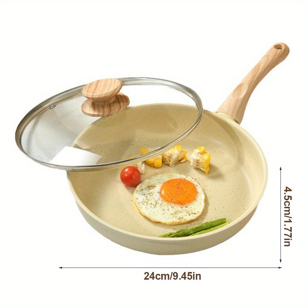 9.45inch Non-Stick Skillet with Lid, Ideal for Omelets And Breakfast, Featuring a Heat-Resistant Handle