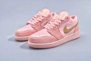 Jordan 1 Low Pink and Gold Women's Sneakers