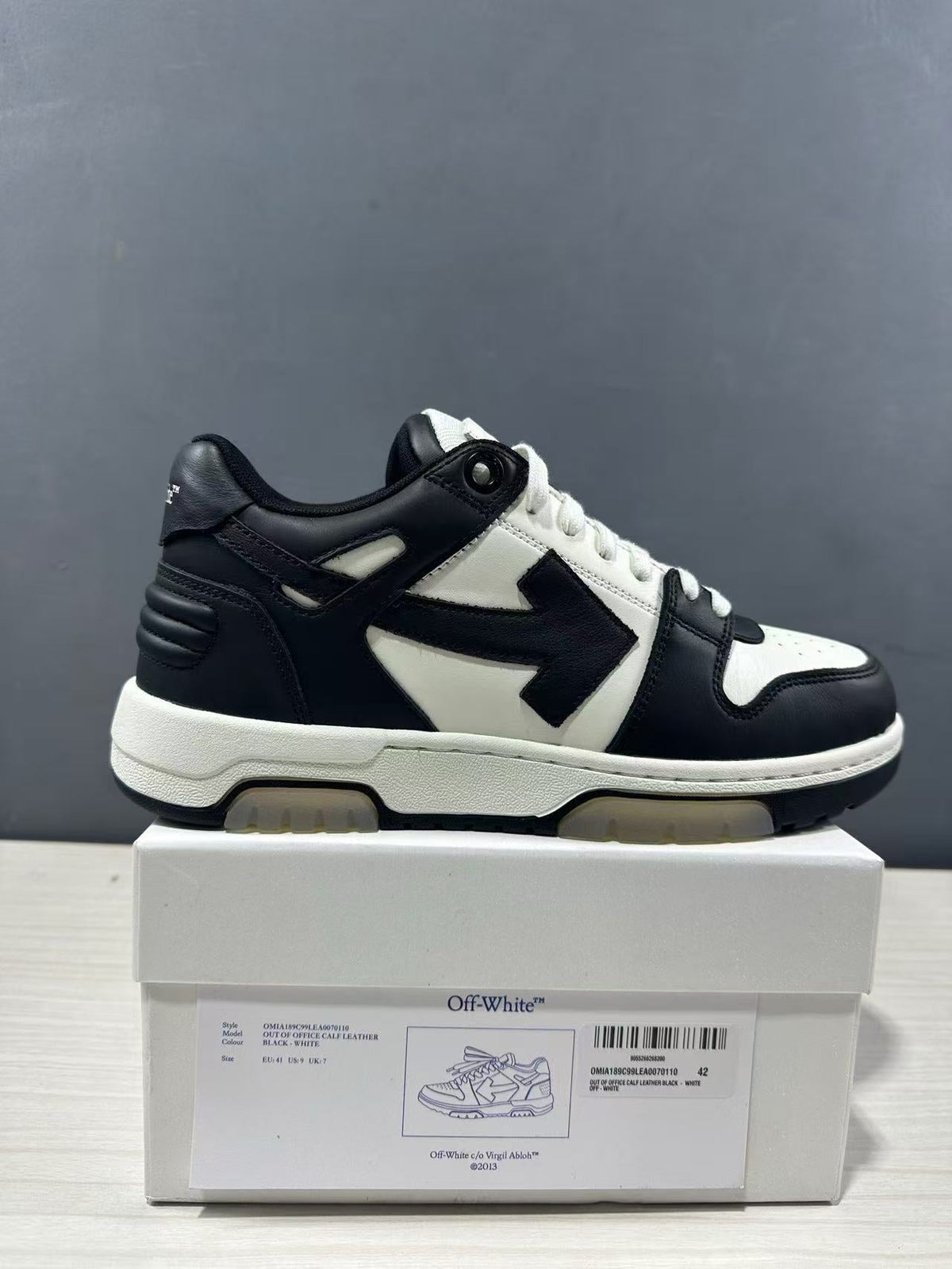 Off-White Out Of Office Low-Top Sneakers Black White OMAI89C99LEA0070110