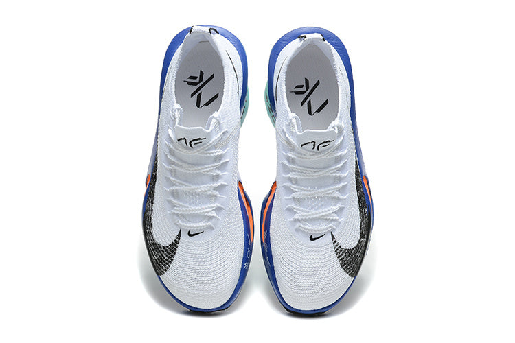 Nike ZoomX Running Shoes, White Blue and Orange