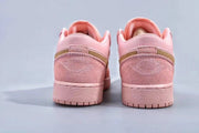 Jordan 1 Low Pink and Gold Women's Sneakers