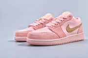 Jordan 1 Low Pink and Gold Women's Sneakers