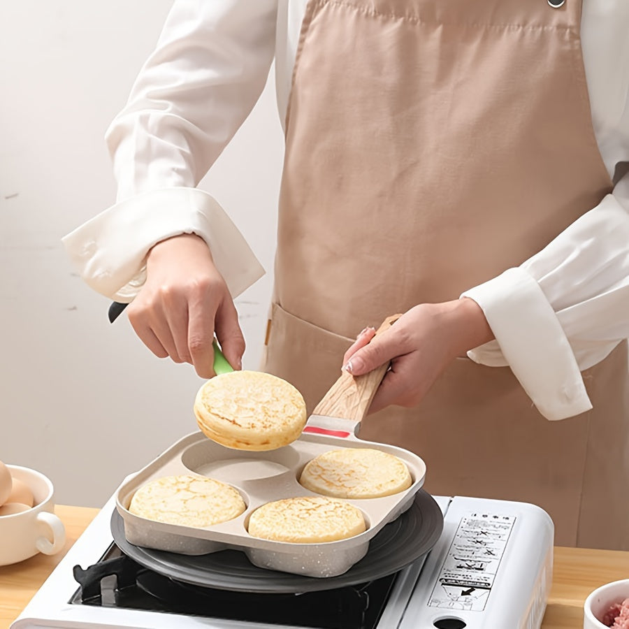Non-Stick Egg Frying Pan YumiPLUS Non-Stick 4-Cup Maifan Stone Egg Frying Pan - Aluminum Cookware with Lid, Dishwasher Safe, Compatible with Gas and Induction Stoves for Eggs, Pancakes, and Tortillas