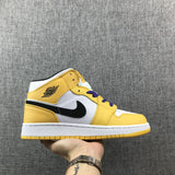 Air Jordan 1 Mid Lakers Yellow and Purple Sneakers BQ6931-700
