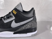Air Jordan 3 Retro Black and Grey Sneakers